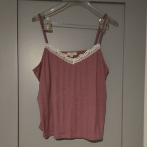 LOFT Mauve Lace Trim Camisole